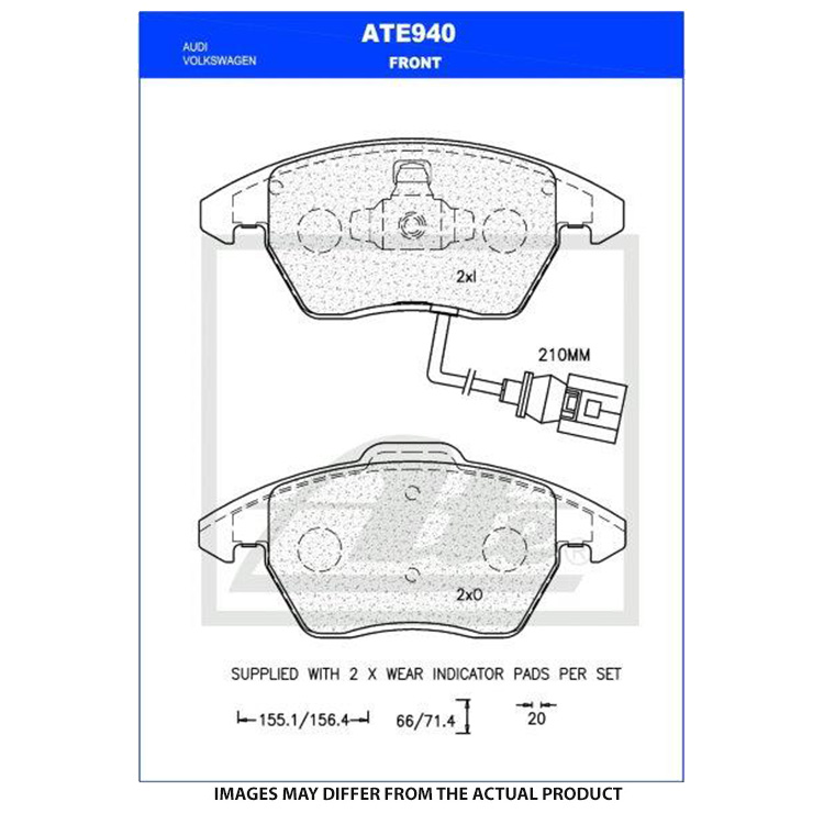 ATE/PADS FRT AUDI A1