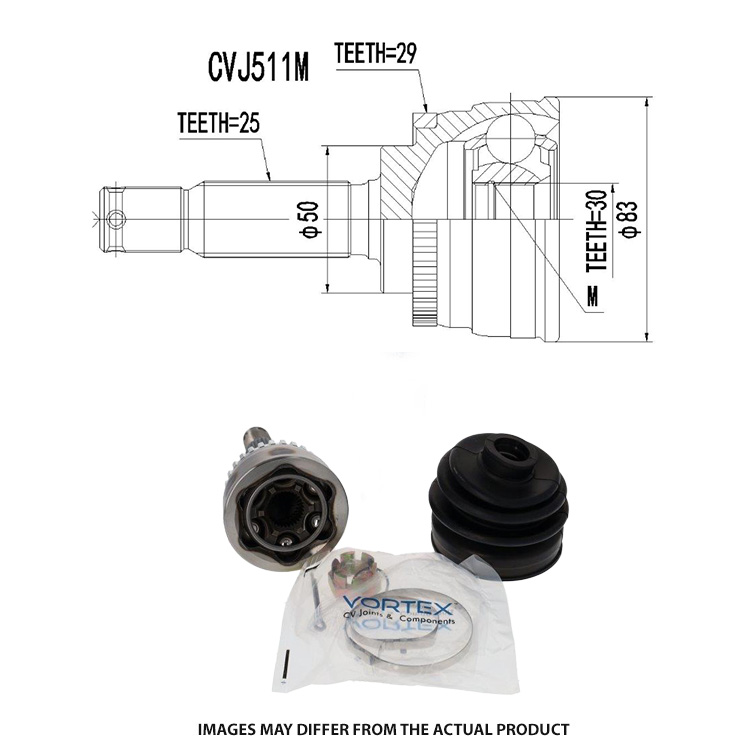 CV JOINT OTR ELANTRA ABS