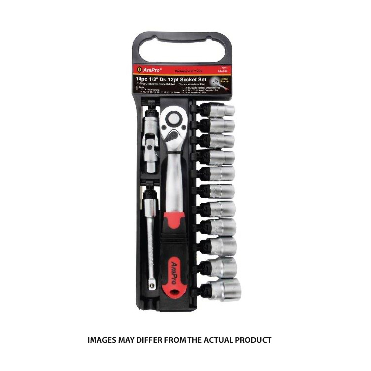 AMPRO SOCKET SET 14PC 1/2DR